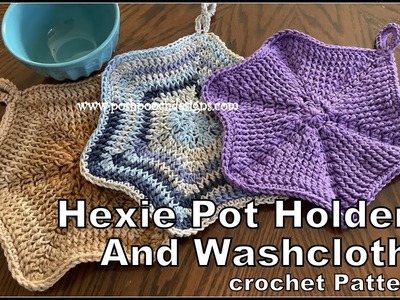 Hexie Pot Holder And Washcloth Crochet Pattern #crochet #crochetvideo