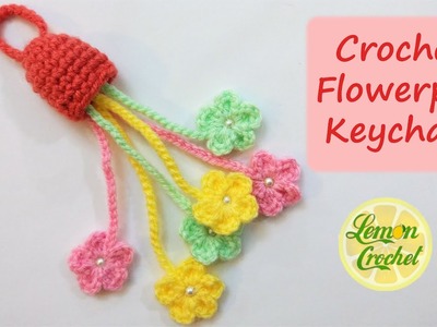 ????How to Crochet Flowerpot Keychain???? | Crochet Tutorial for Beginners | Lemon Crochet????