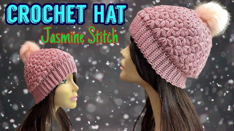 How to Crochet Jasmine Stitch Hat - Stylish hat for warm your head