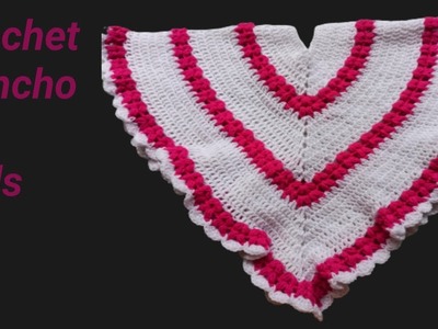 How to crochet poncho for girls. Easy crochet poncho for girls