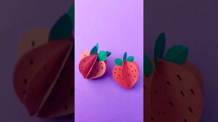 How to make a paper Strawberry.DIY paper Strawberry idea #short
