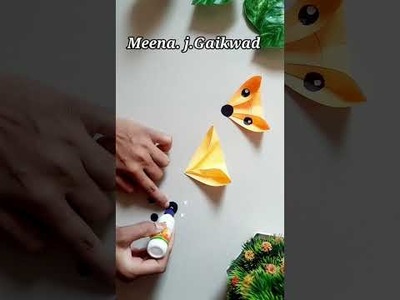 How to make easy paper fox for kids.rigami fox. kids crafts. 1- minutevideo#shorts #shortvideo