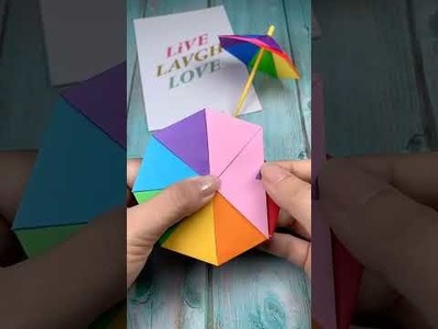 How to make paper umbrella.            #paper_craft #origami #tutorials #umbrella