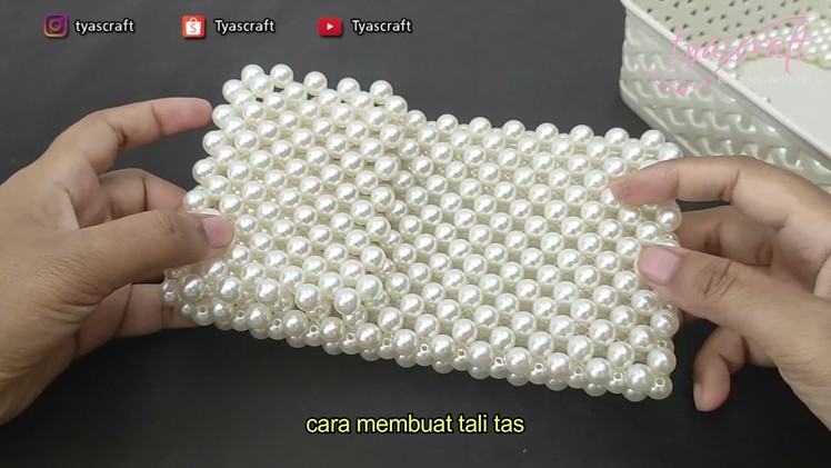 How to make pearl beaded bag | tas manik manik | phone bag