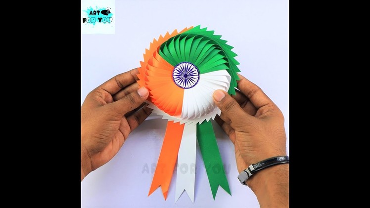 How To Make Tricolor Badge With Paper | DIY Tricolor Badge For Republic Day | Republic Day Crafts |