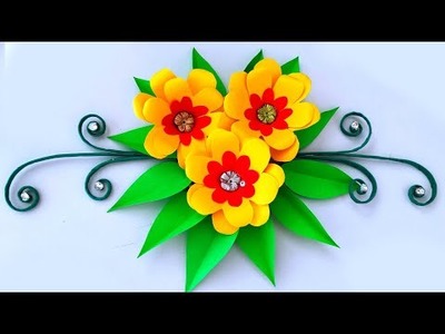 How to make wall hanging paper craft. beautiful flower wall hanging.easy flower Crafts