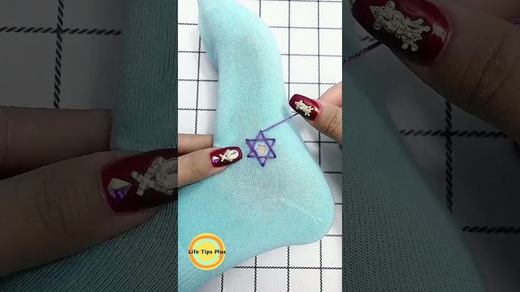 How to patch holes in socks? Amazing Embroidery Stitches For Beginners.Guide to Sewing. #shorts
