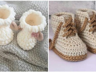 Mind blowing women crochet baby booties patterns