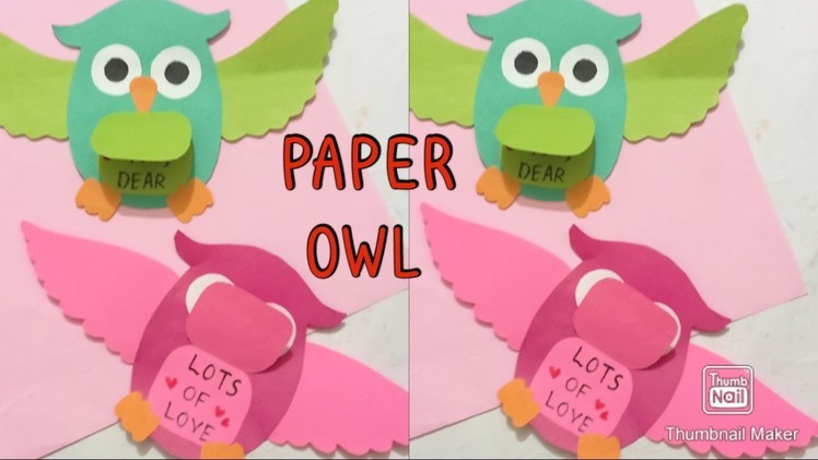 PAPER OWL CARD | How to make paper owl card | diy owl | easy card crafts |