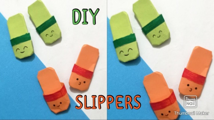 PAPER SLIPPERS | How to make paper slippers | diy origami slippers | diy mini slippers |