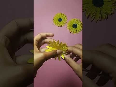 Short video. diy sunflower. diy paper flower. diy crafts. #short #diyflower #sunflower #diycrafts