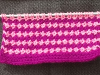 Super Easy Two Color Knitting Design , Double Color Knitting Design