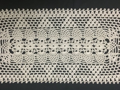 (#1110)(parte1.5)-(CANHOTO)-CAMINHO de MESA CROCHE Pt ABACAXI-Pineapple Crochet Table Runner-LEFTIES