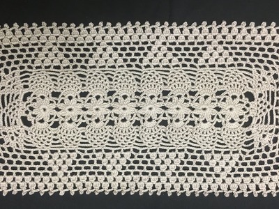 (#1110)(parte4.5)-(CANHOTO)-CAMINHO de MESA CROCHE Pt ABACAXI-Pineapple Crochet Table Runner-LEFTIES