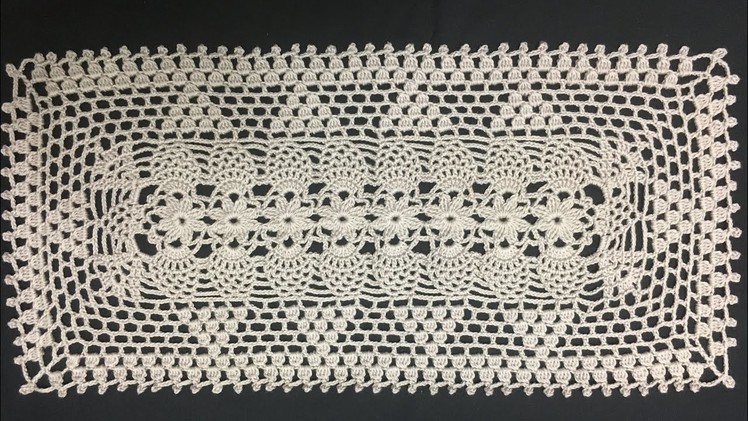(#1110)(parte4.5)-(CANHOTO)-CAMINHO de MESA CROCHE Pt ABACAXI-Pineapple Crochet Table Runner-LEFTIES