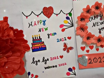 2 easy way to making happy New Year greetings card || trending craft || samaita art and craft ||easy