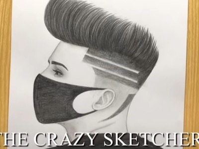 A Boy with Mask Sketch for beginners | How to Draw a Boy | Side Face Drawing | Sketch | pencil art