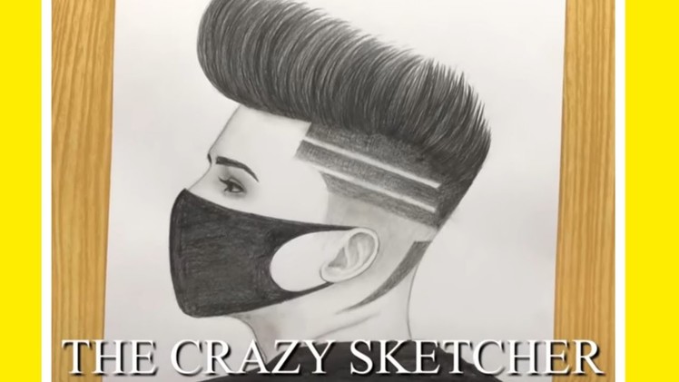 A Boy with Mask Sketch for beginners | How to Draw a Boy | Side Face Drawing | Sketch | pencil art