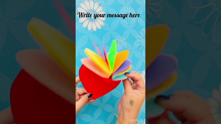 Beautiful Handmade Happy New Year 2022 Card Idea | 3D Heart Card |#shorts