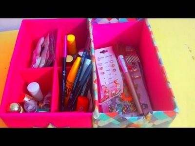 Cardboard makeup organiser.diy makeup organiser.cardboard crafts ideas #shorts