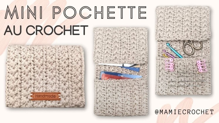 Comment faire une MINI POCHETTE. PORTE CARTES  FACILE???? AU CROCHET ???? TUTO PAS A PAS #mamiecrochet