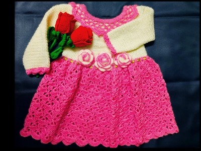 Crochet Long Sleeve Baby Dress