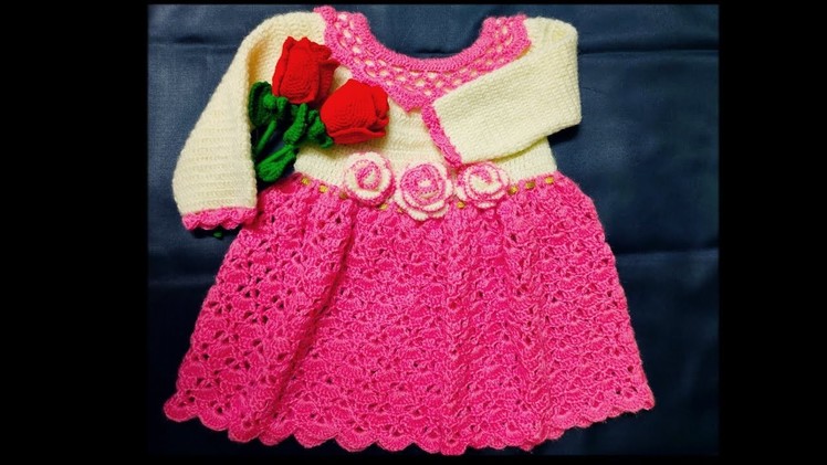 Crochet Long Sleeve Baby Dress