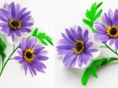 DIY Bunga hias dari plastik kresek TANPA SETRIKA | Flowers craft from plastic bag without ironing