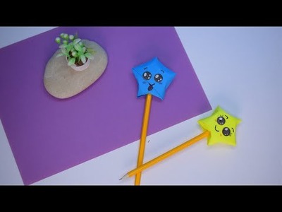 DIY Handmade star Pencil topper| DIY Emoji pen | Paper crafts. paper crafts. DIY. #shorts