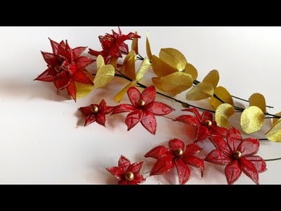 DIY organza ribbon flowers ???????? | flower making | satin ribbon flowers | tutorials | flower making