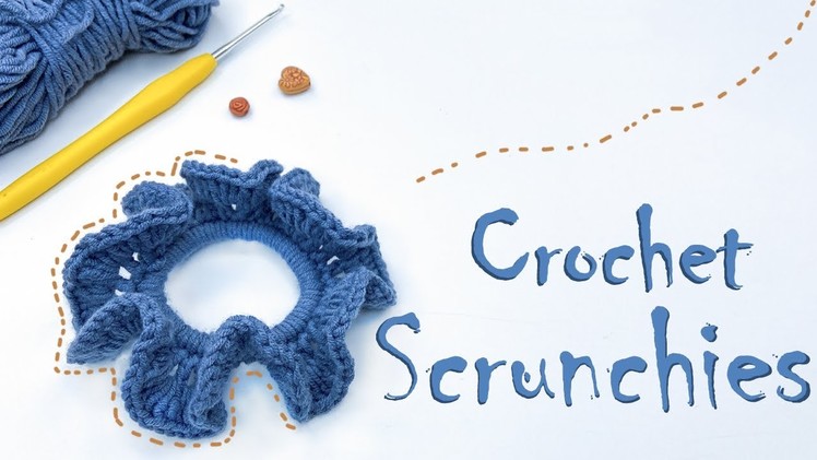 Easy Crochet Sea Scrunchies Tutorial | Crochet Hair Tie DIY