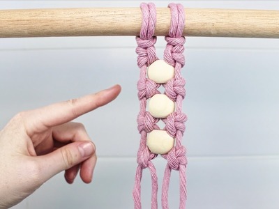 EASY Lark's Head Knot Pattern with Beads | DIY MACRAME