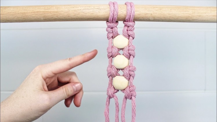 EASY Lark's Head Knot Pattern with Beads | DIY MACRAME