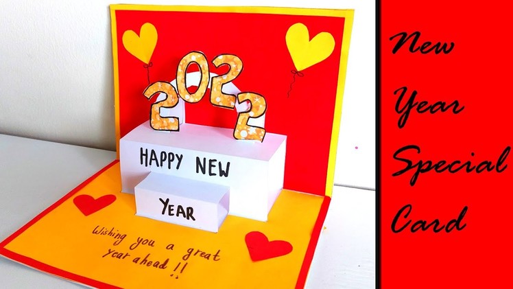 Happy New Year Card 2022 | How to make New Year Greeting Card | New Year Card Making Handmade Easy