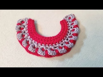 How to Crochet baby frock collar or frock’s necklace sample. Baby girl frock idea.
