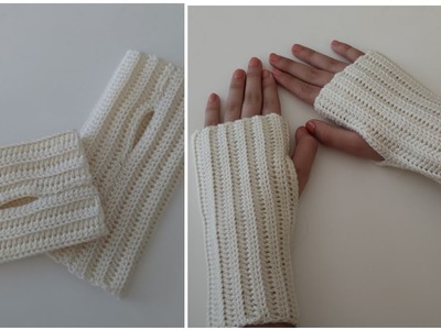How to crochet fingerless gloves |  super easy crochet glove pattern for beginners |  knit gloves