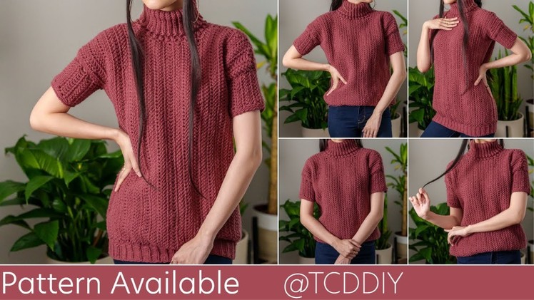 How to Crochet: Turtleneck T Shirt | Pattern & Tutorial DIY