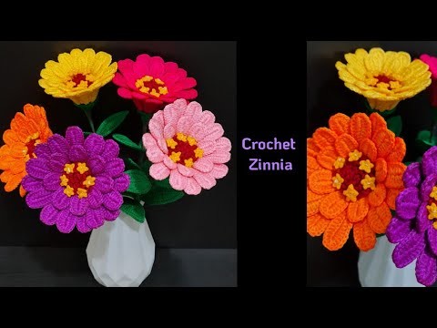 How to crochet Zinnia Flower