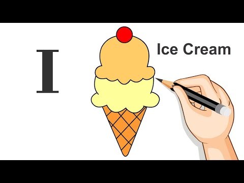How To Draw A Cute Ice Cream Cone | Ice Cream Drawing and coloring for kids | Coloring a Ice Cream