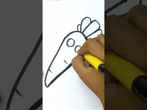 How to Draw Cute Carrot | Easy Drawing | 1 Minute Art