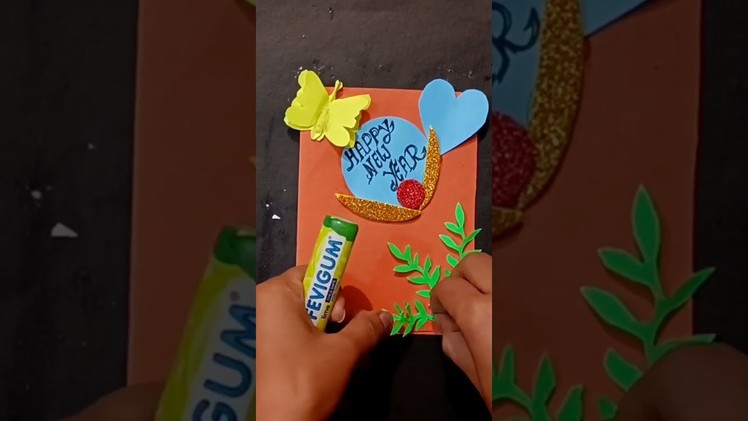 How to make Handmade New year Card by easy art india. Status. happy new year. short