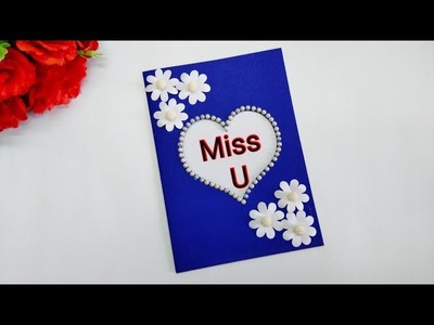 How to make miss you greeting card | DIY Greeting cards for miss you| Queen's home