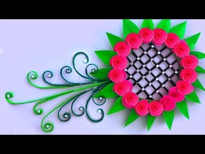 How to make wall hanging paper craft. beautiful flower wall hanging.easy flower Crafts