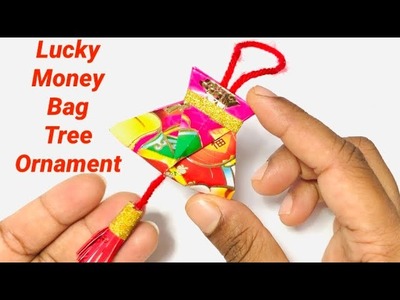 Lucky Money Bag Tree Ornament | Chinese New Year Decoration Ideas using red packet | CNY 2022