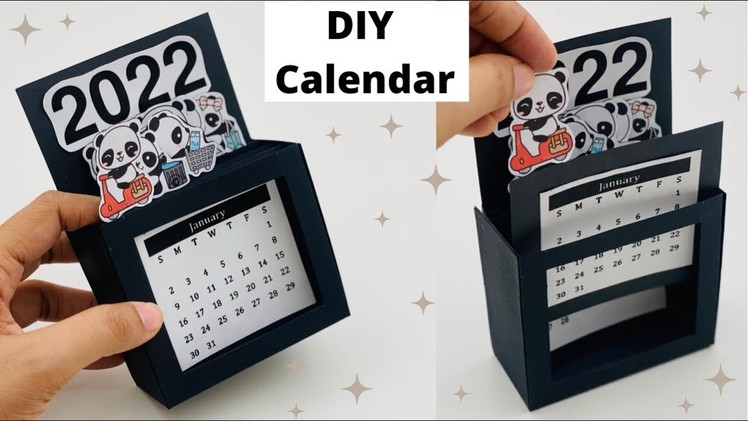 Make Your Own Cute ????????Mini Desk Calendar At Home. DIY Calendar 2022  #shorts #youtubeshorts