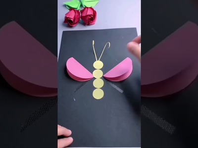 Paper art butterfly making#shorts #paper #papercraft #ytshorts