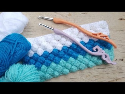 Punto burbuja tejido a crochet paso a paso.Bubble stitch crocheted step by step