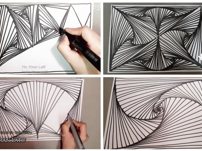 Satisfying Doodle Art. Spiral Drawing 7.Breathtaking 3D Pattern.Satisfying Line Illusion.Daily Art