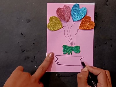Simple and beautiful Handmade New year Card by easy art india