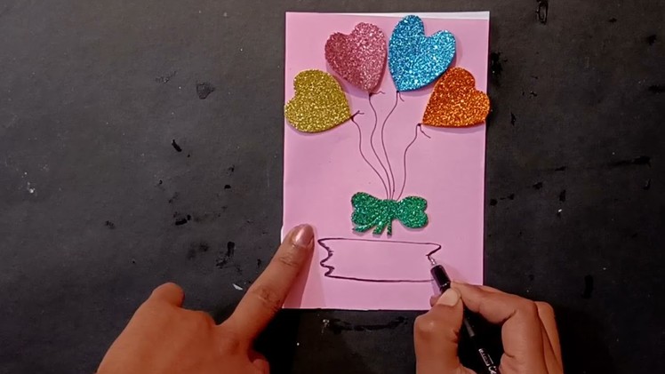 Simple and beautiful Handmade New year Card by easy art india